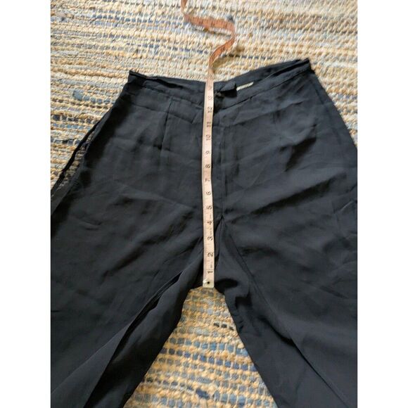 Vtg Cache Black Breakaway Wide Leg Ultra High Rise Pants Size 10 Chiffon Rayon - Picture 5 of 8